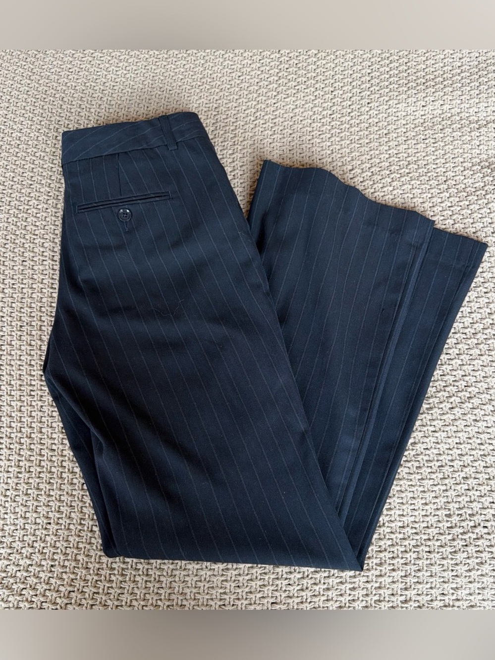 Express Editor Navy Pinstripe Dress Pants